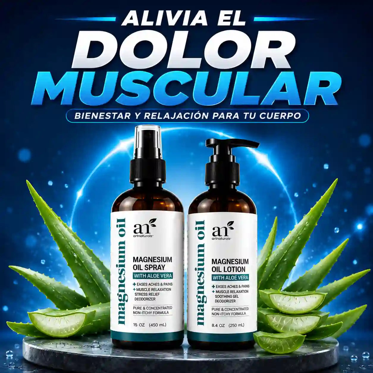 Kit de Magnesio en Aceite + Loción con Aloe Vera